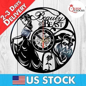 Beauty and Beast Vinyl Wall Clock Birthday Gift